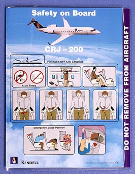 (image for) KENDELL AIRLINES - SAFETY CARD CRJ-200 - Click Image to Close